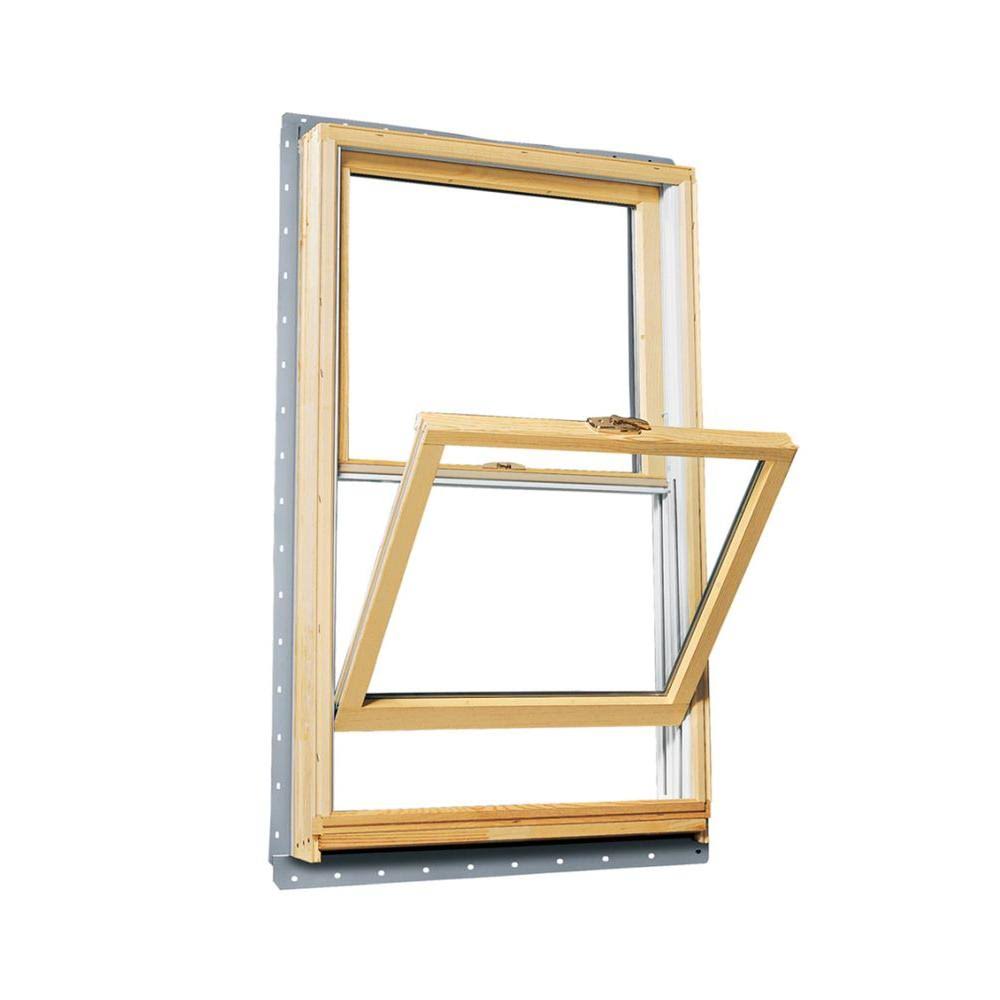 Andersen 37.625 in. x 40.875 in. 400 Series Double Hung Wood Window with White Exterior 1615073