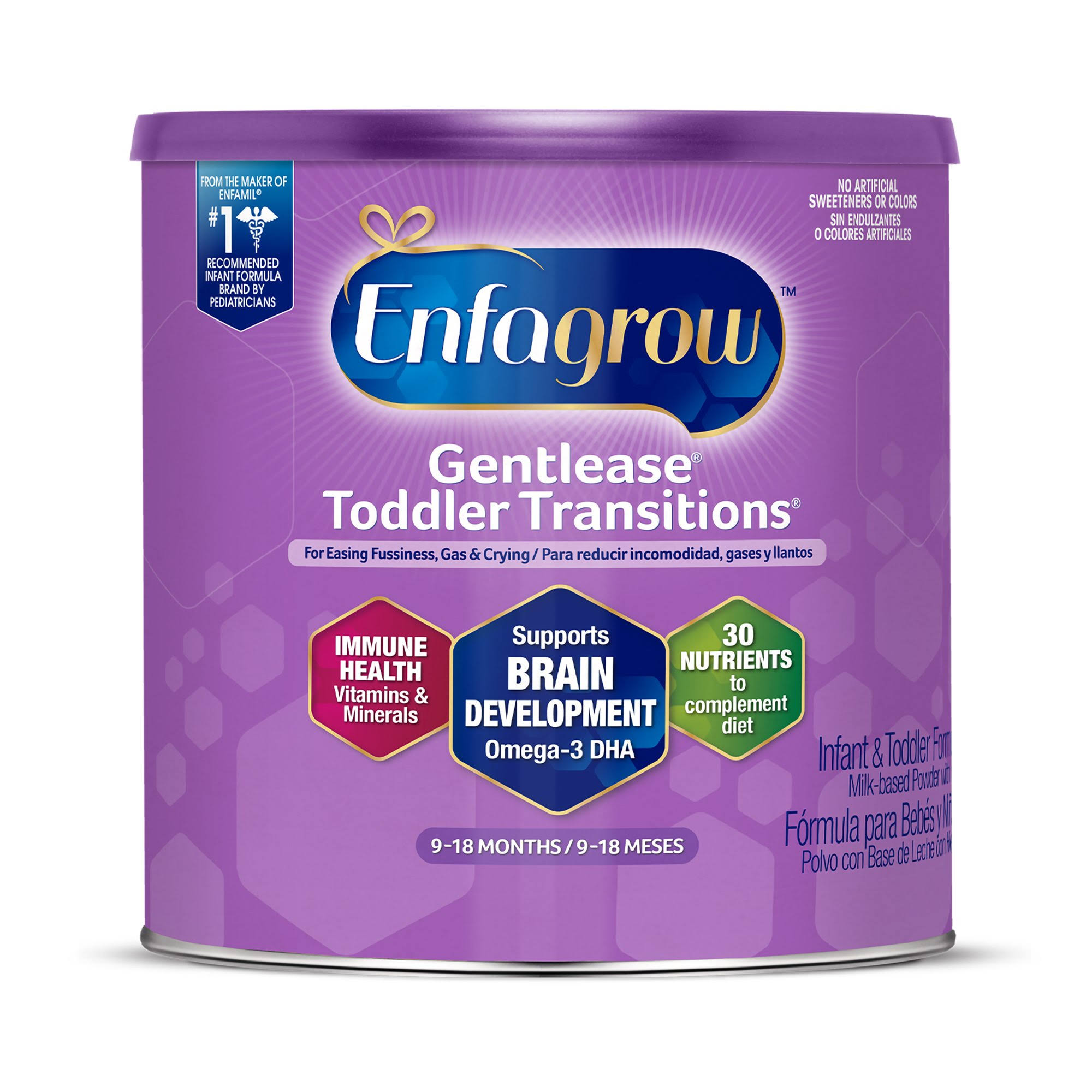Enfagrow Toddler Transitions Gentlease, for Fussiness, Gas, and Crying, Powder 20 oz Can (Case of 4)