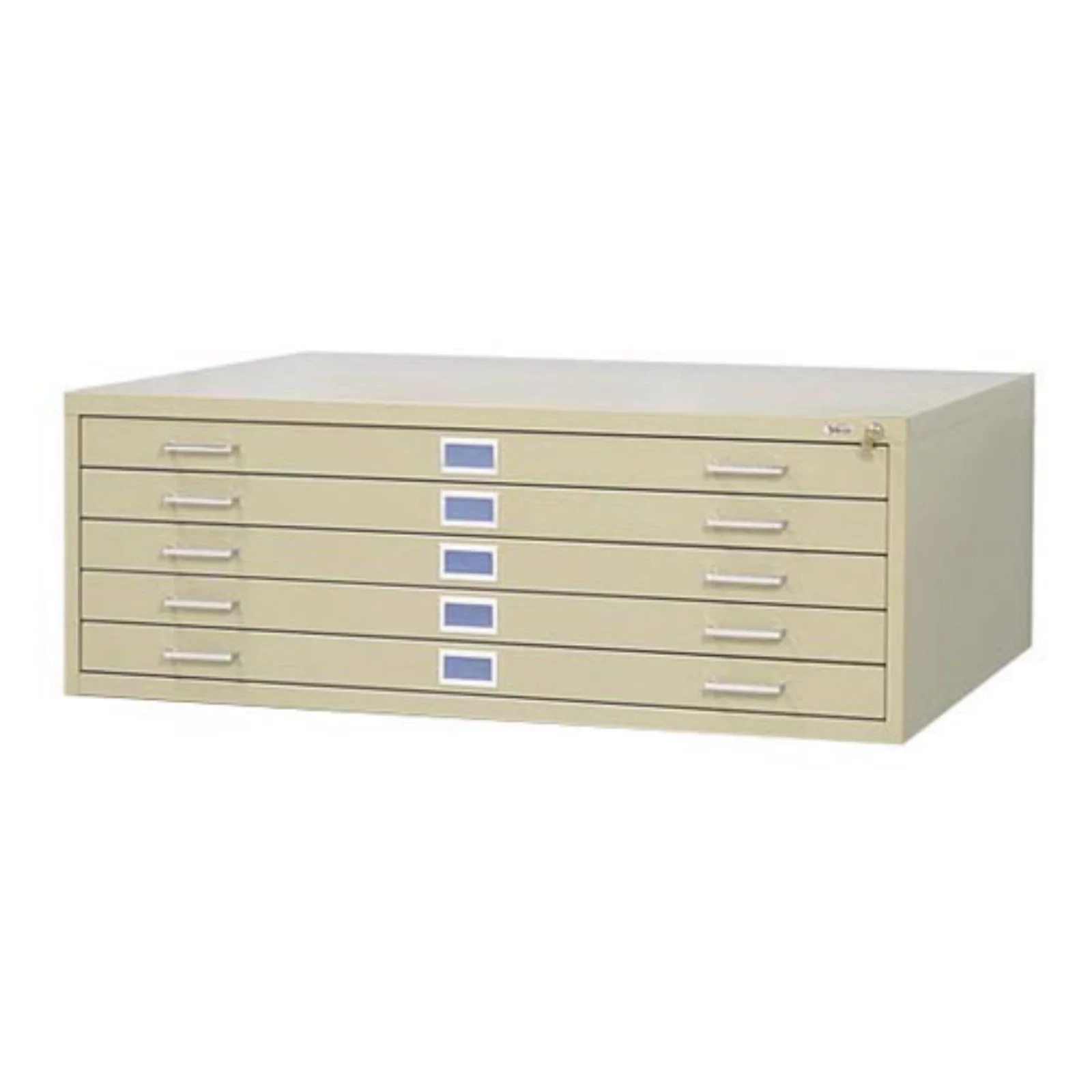 Safco 5 Drawer Metal Flat Files Cabinet for 24" x 36" Documents in Tropic Sand