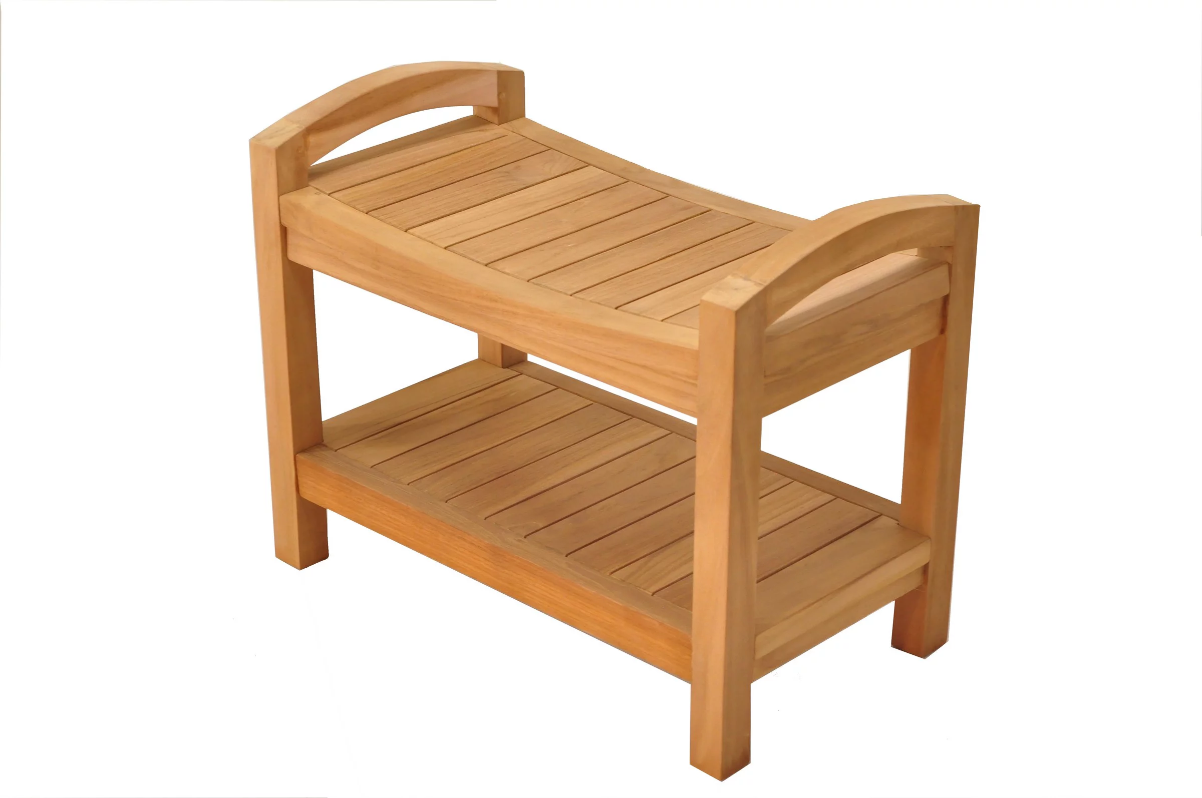 Grade-A Teak Wood Madrid Shower Seat 24" Outdoor Patio Stool Bench