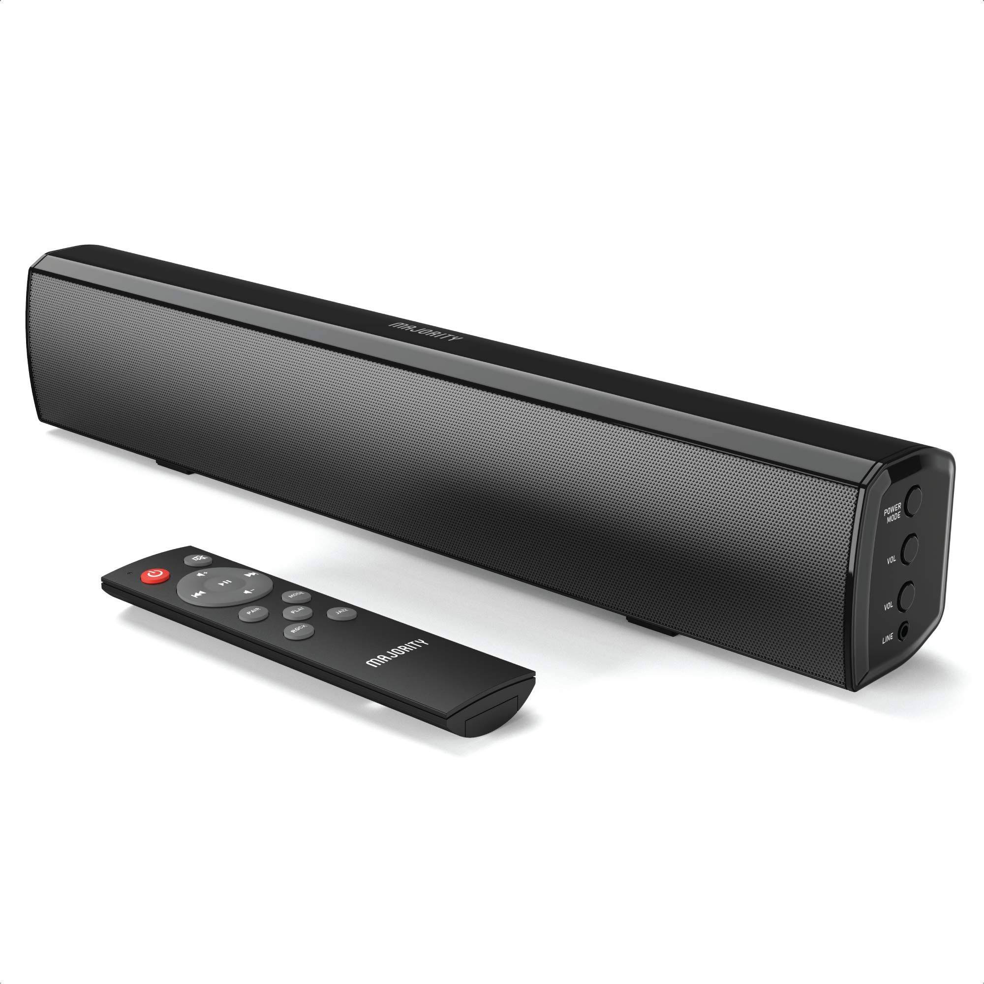 Majority Bowfell Small Sound Bar for TV with Bluetooth, RCA, USB, Opt, Aux...