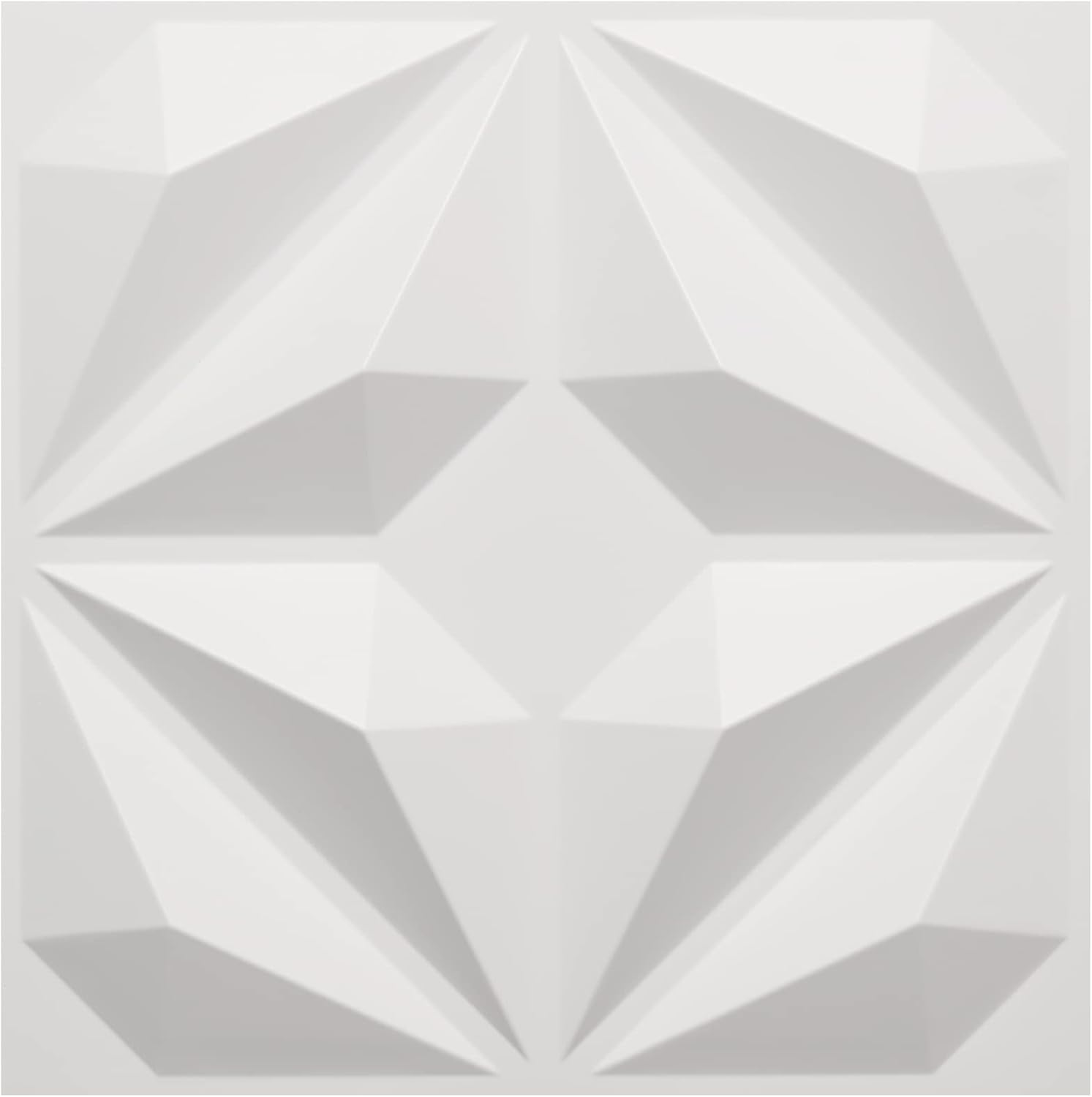 MIX3D 3D Wall Panel, Modern Geometric White PVC 3D Wall Panels for Interior Wall Decor, Pack of 12 Tiles Cover 32 Sq Ft Pack of 2