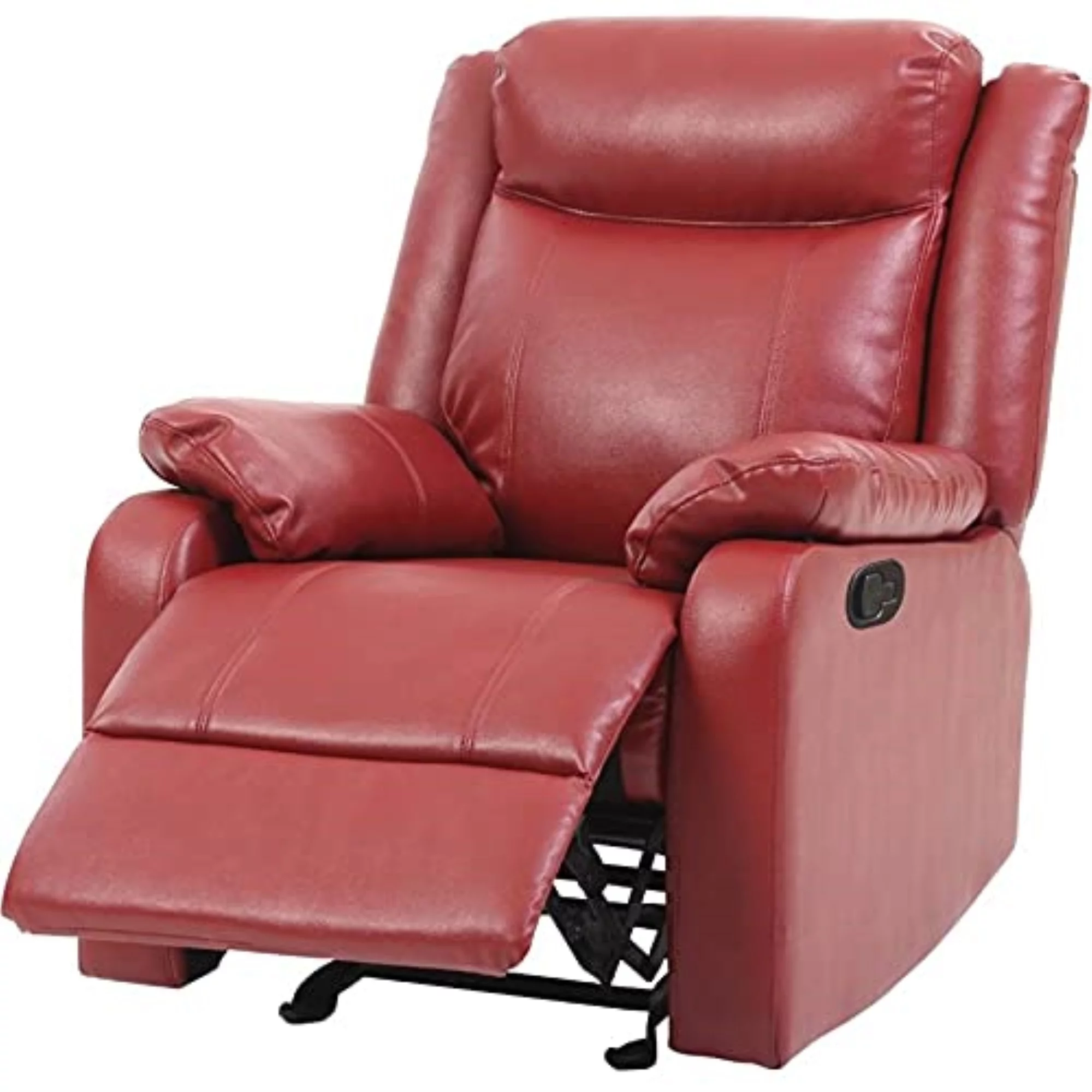 Glory Furniture Ward Faux Leather Rocker Recliner in Red