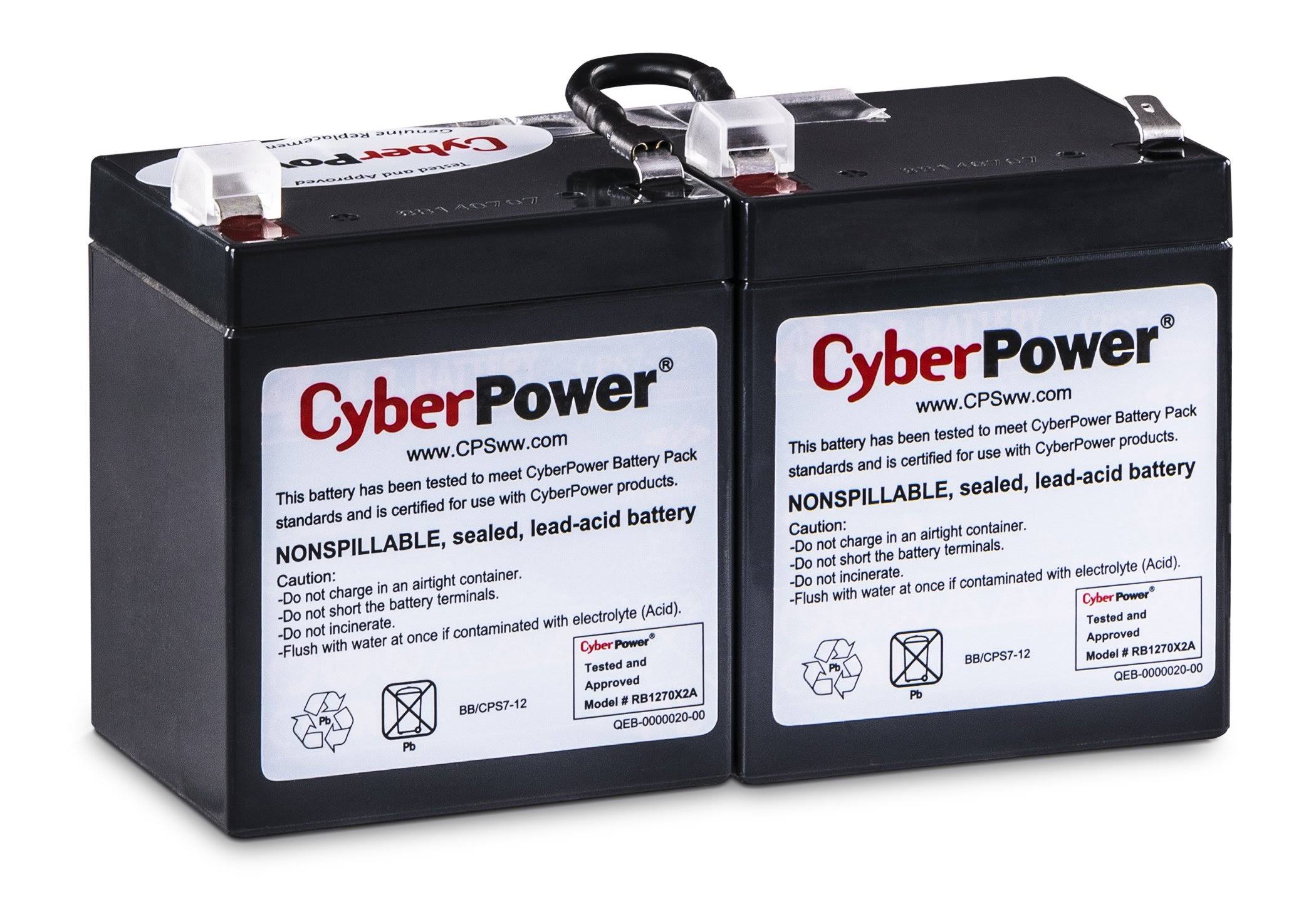 CyberPower RB1270X2A Replacement Battery Cartridge, Maintenance-Free, User Installable,Black