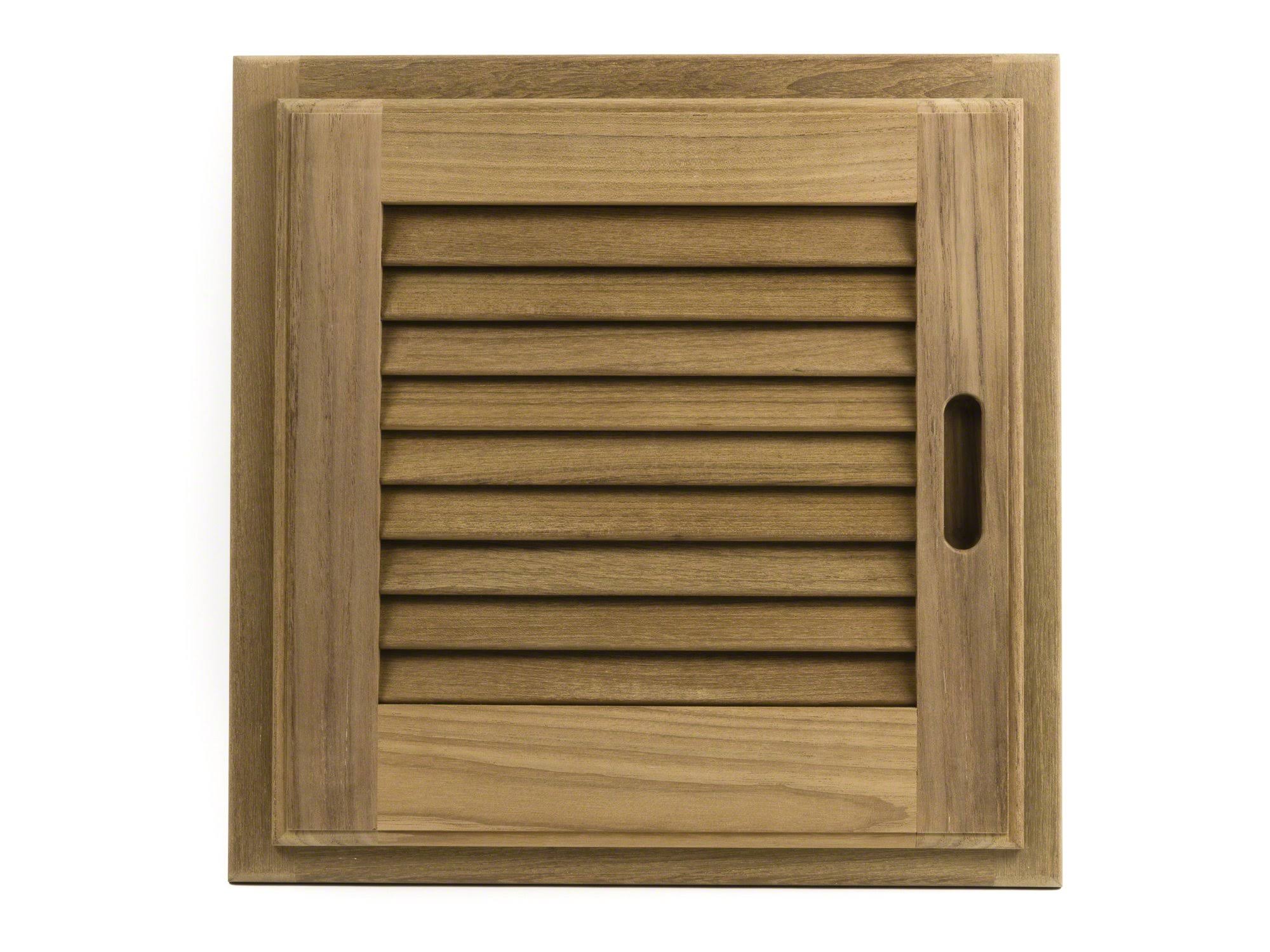Whitecap Teak Louvered Door u0026 Frame 15x22 x 15x22 Left Hand 60723