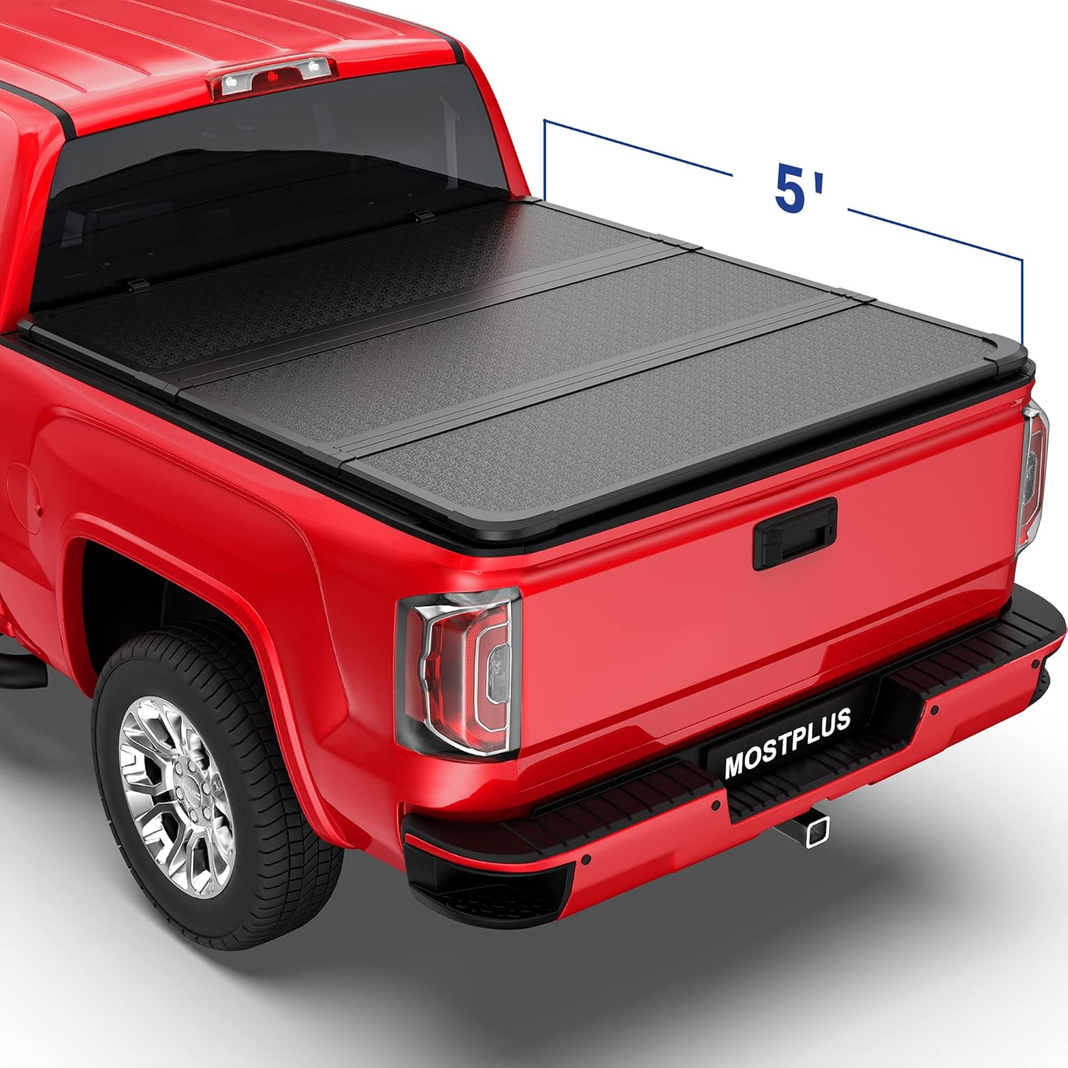 MOSTPLUS Tri-Fold Soft Truck Bed Tonneau Cover Compatible with 2004-2012 Chevy Colorado/GMC Canyon Bed 3 Fold Fleetside On Top (5 FT Feet Bed)