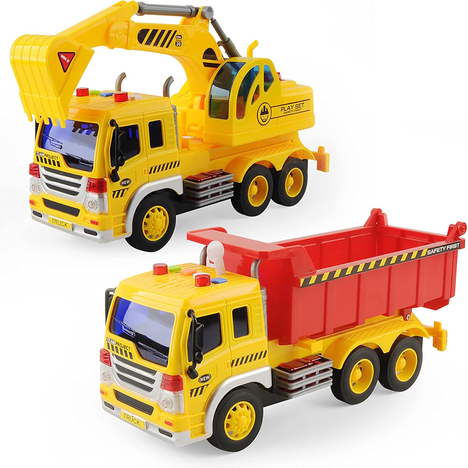 Excavator Dump Truck Toy for Kids (Set of 2)