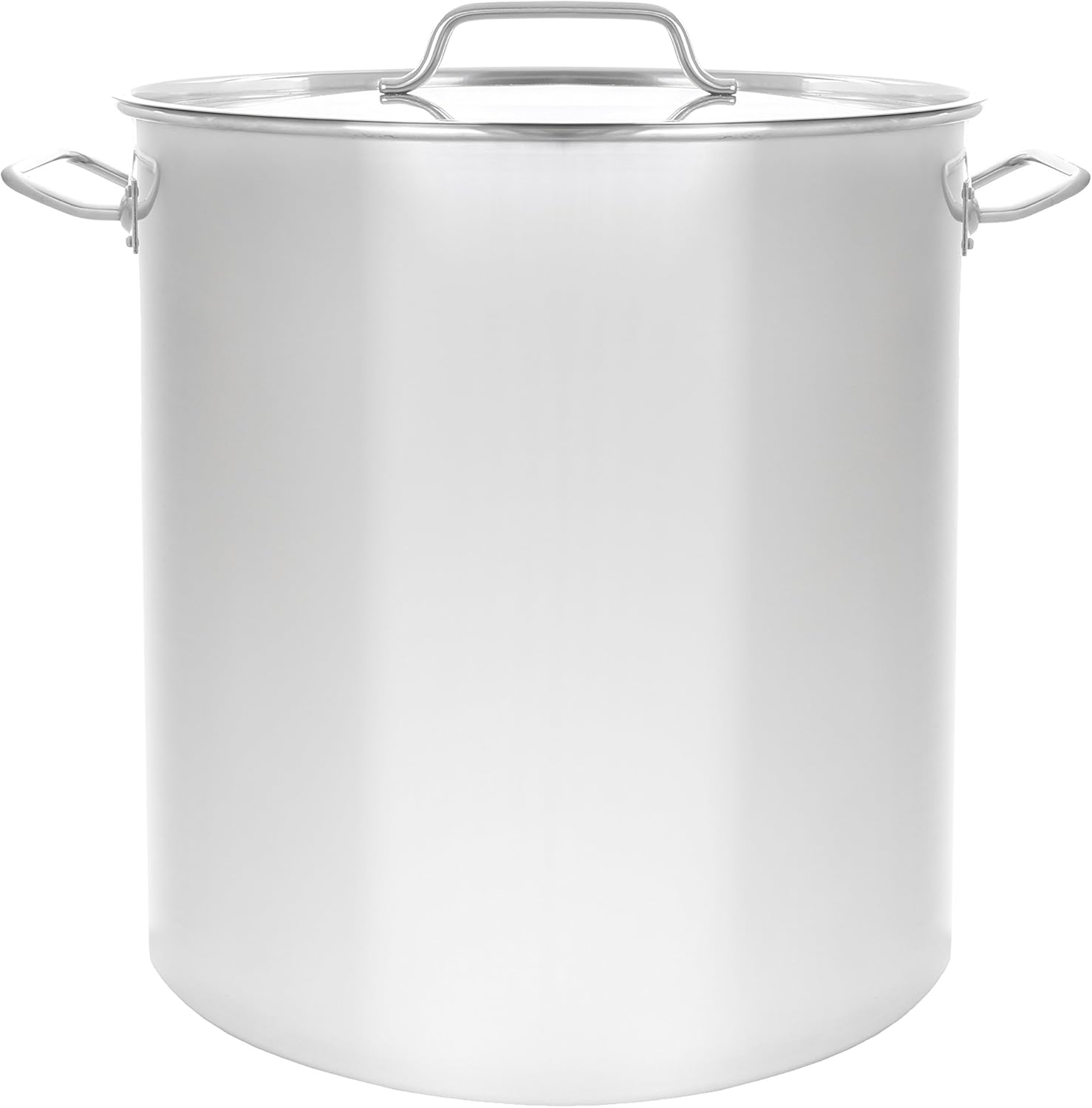 CONCORD Polished Stainless Steel Stock Pot Brewing Beer Kettle Mash Tun w/ Flat Lid (50 QT)