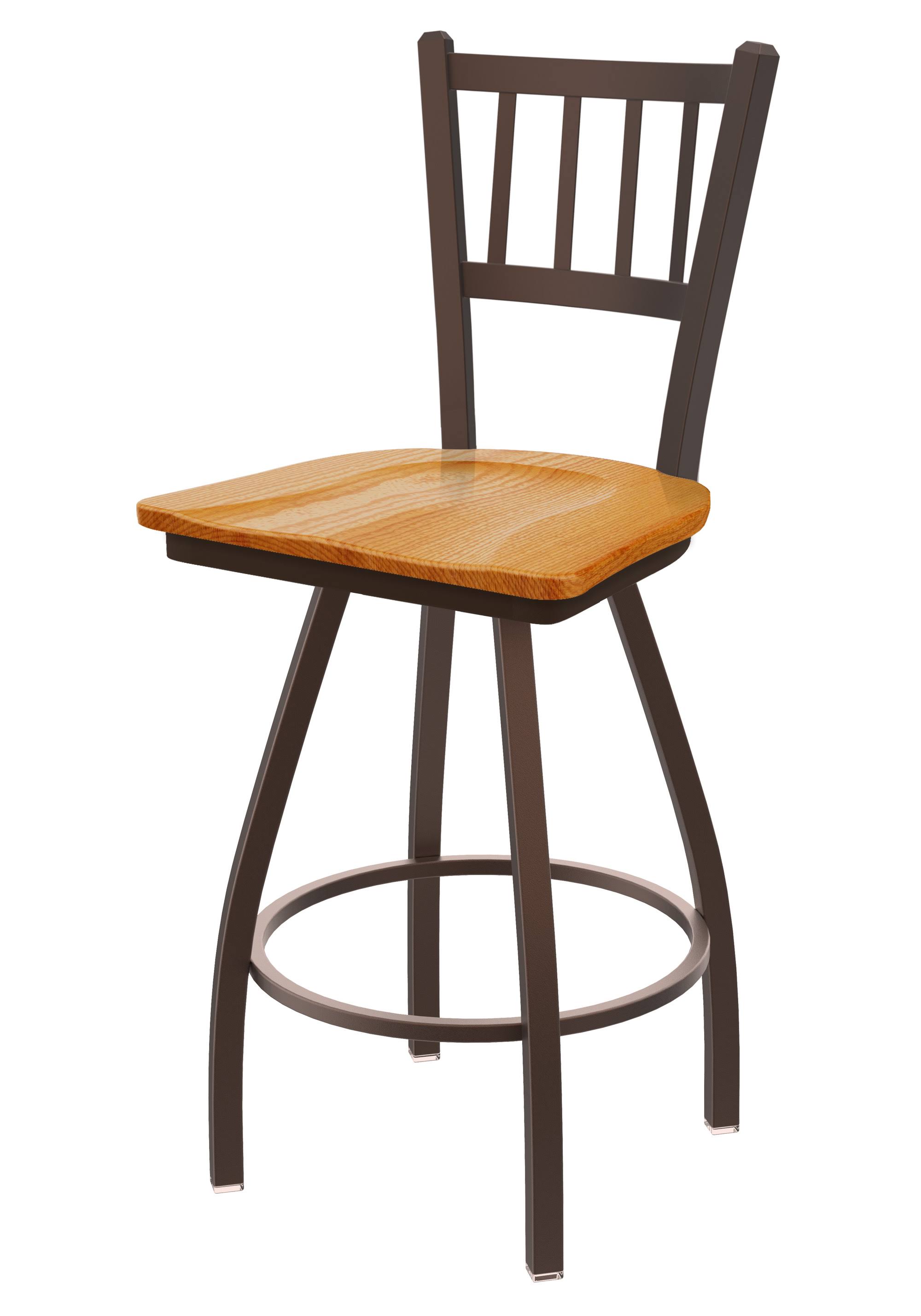 Holland Bar Stool XL 810 Contessa Bronze Swivel Stool with 36x22 Medium Oak Seat