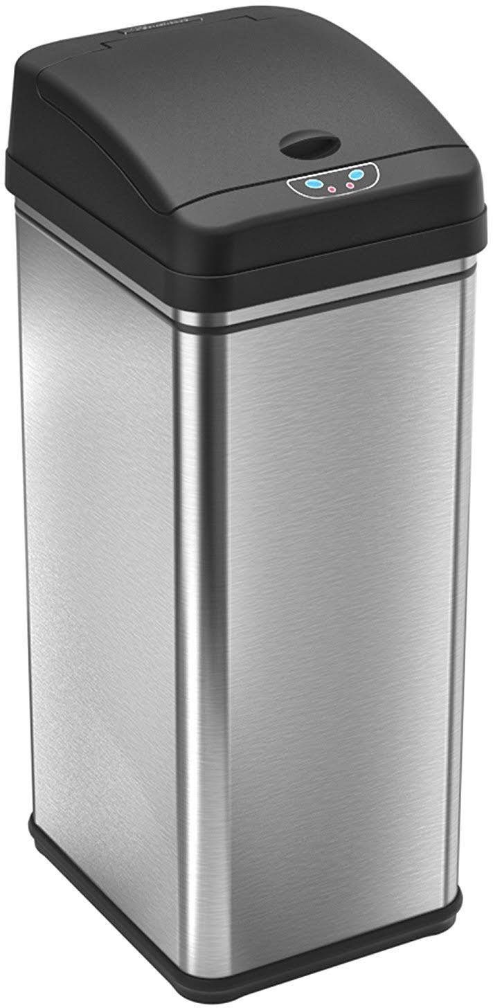 iTouchless 13 Gal Touchless Sensor Kitchen Trash Can-Stainless Steel,Odor Filter