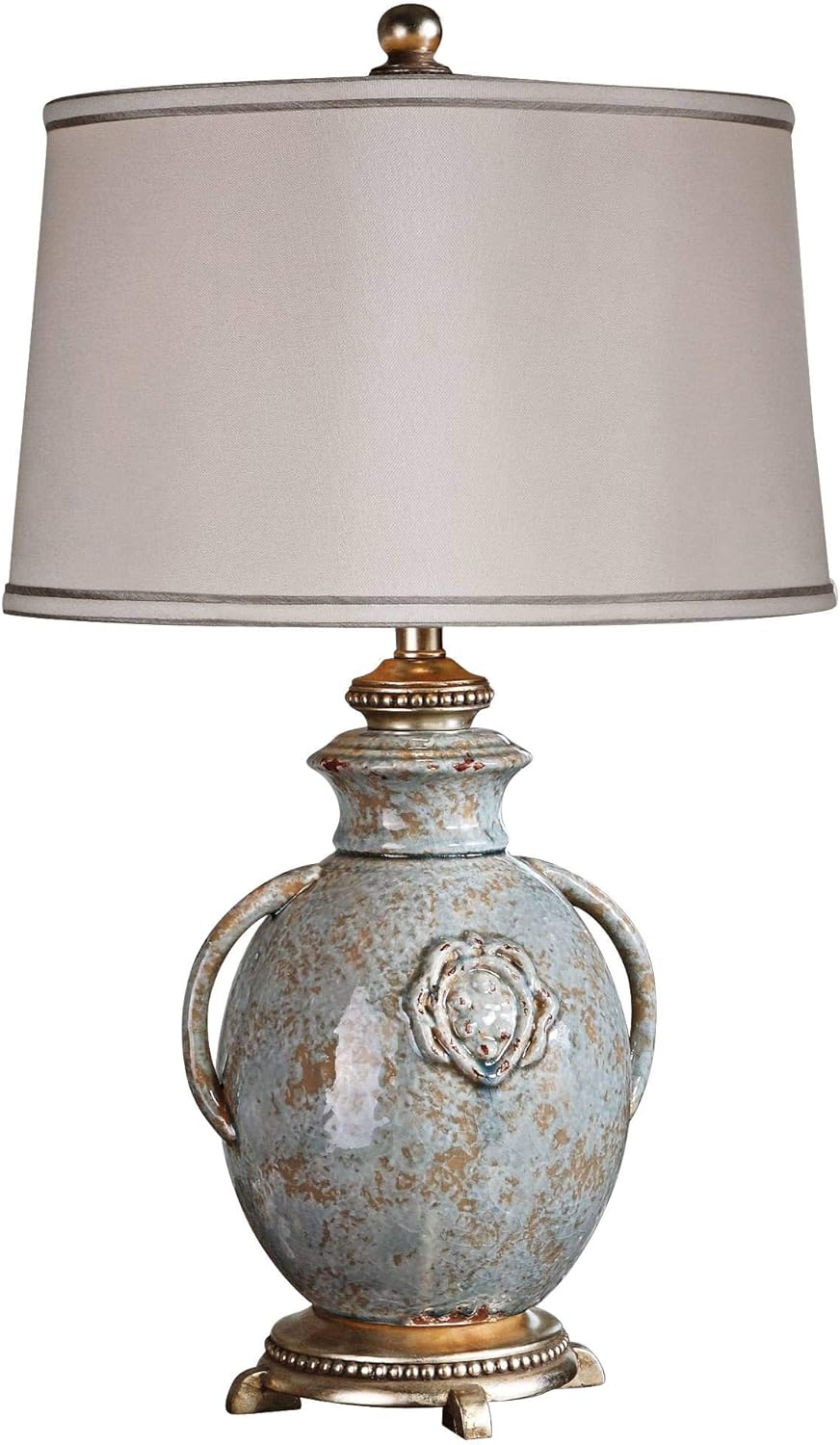 Uttermost Cancello Distressed Blue Glaze Table Lamp