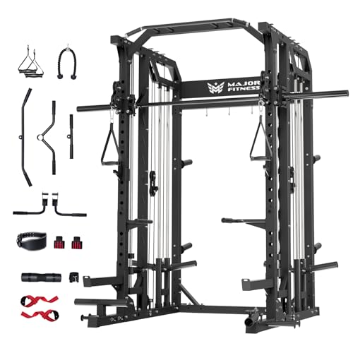 Major Fitness Drone2 Smith△ Machine – All-in-One Home Gym Squat Rack with Weight Bar