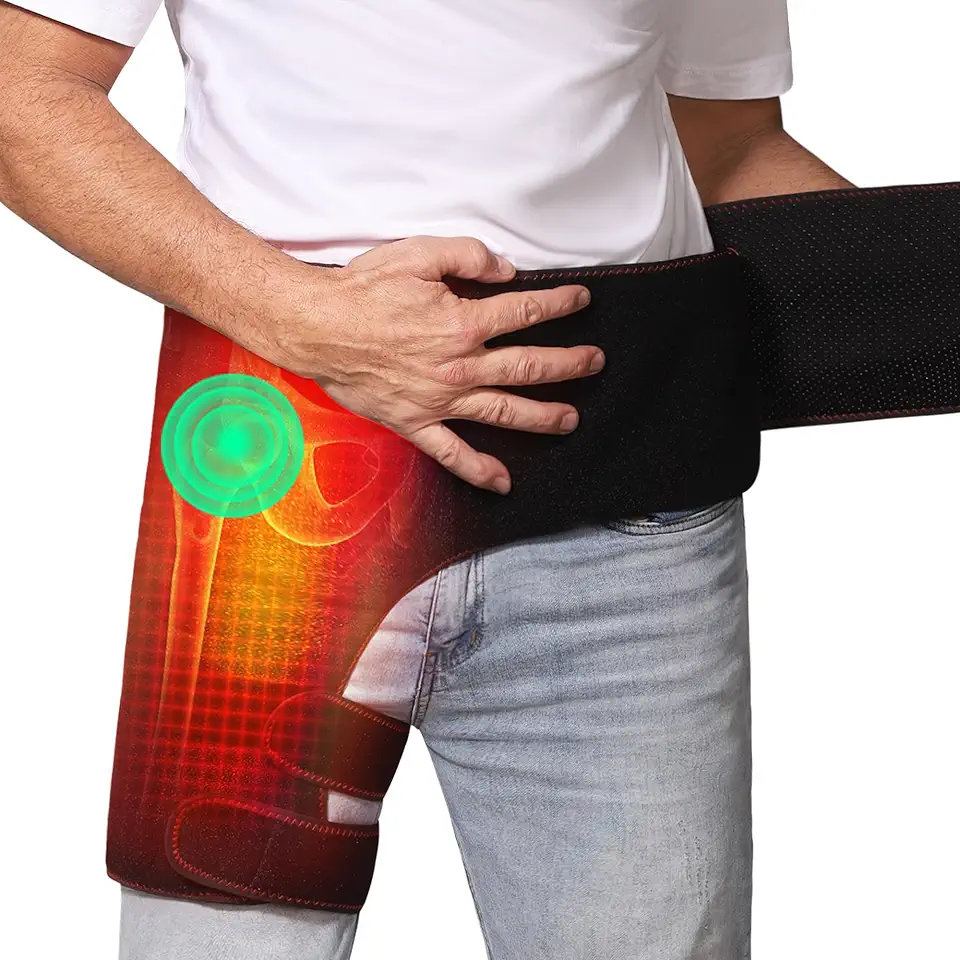 Hip Heating Pad, Electric Heated Hip, Hip Massager Vibration, Thigh/Buttock Electric Heat Pad for Sciatica Nerve Relief - M/L - Kansas Nuitrition