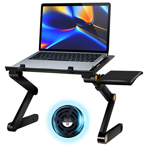 Uten Laptop Stand, Adjustable Computer Stand for Laptop with Mouse Pad, Ergonomic Laptop Stand for Bed Compatible with Macbook Pro Stand
