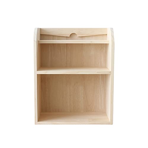 Storage Shelves Desktop Bookshelf Small Storage Rack Simple Desk Rack Wood Double-Layer Storage Rack for Book and Magazine File Storage and Storage