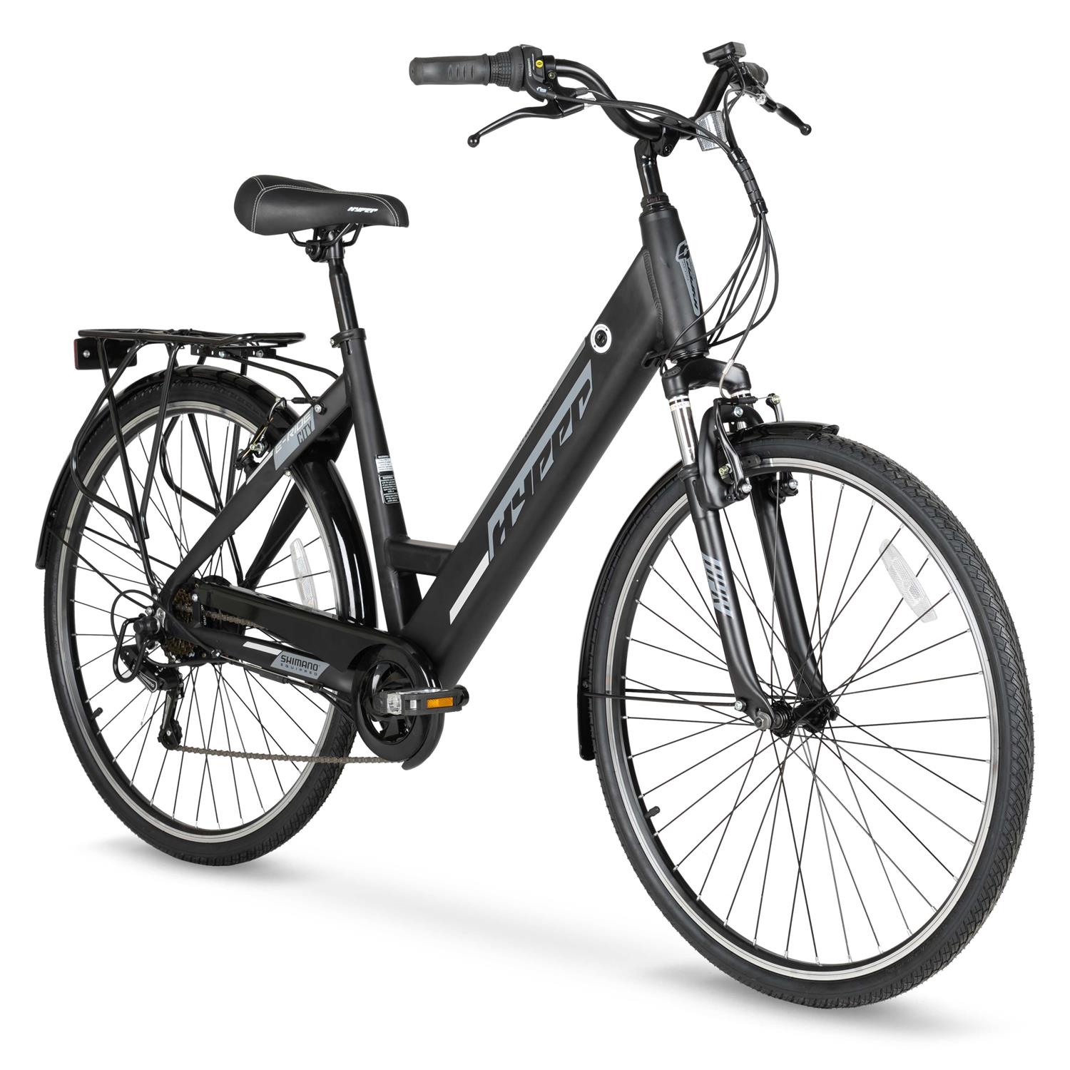 Hyper Bicycles E-Ride 700c 36V Electric Commuter E-Bike for Adults, Pedal-Assist, 250w Motor, Black - Sports Supplies Online Store