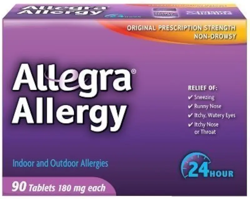 Allegra Allergy - 45 Tablets (180 mg each) 2 PACK = 90 TABLETS! - Kansas Nuitrition - HNZSDS