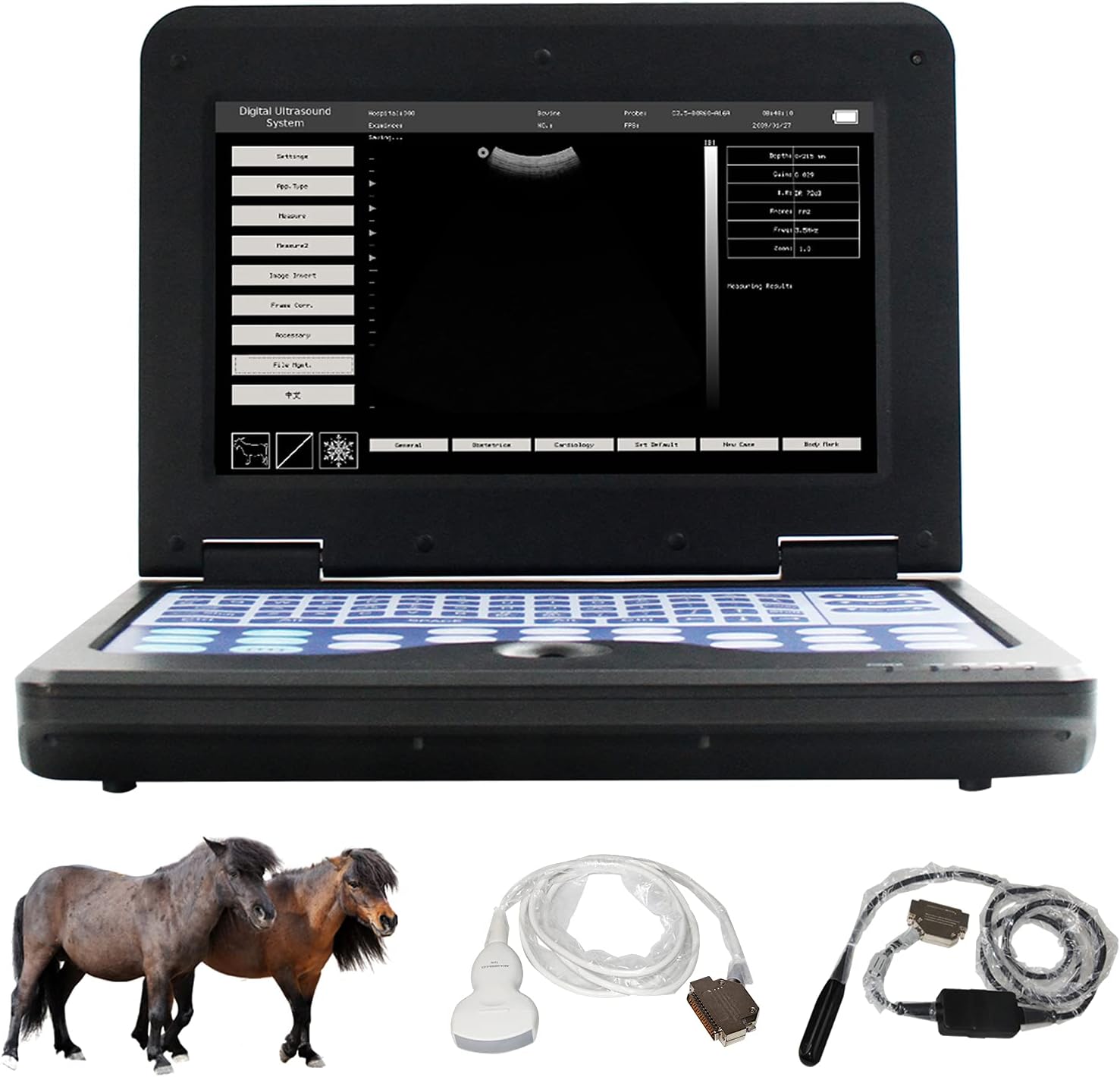 CONTEC USA Veterinary Laptop Machine Ultrasound Scanner Newest Horse/Equine/Cow/Sheep use (Convex & Rectal Linear Probe)