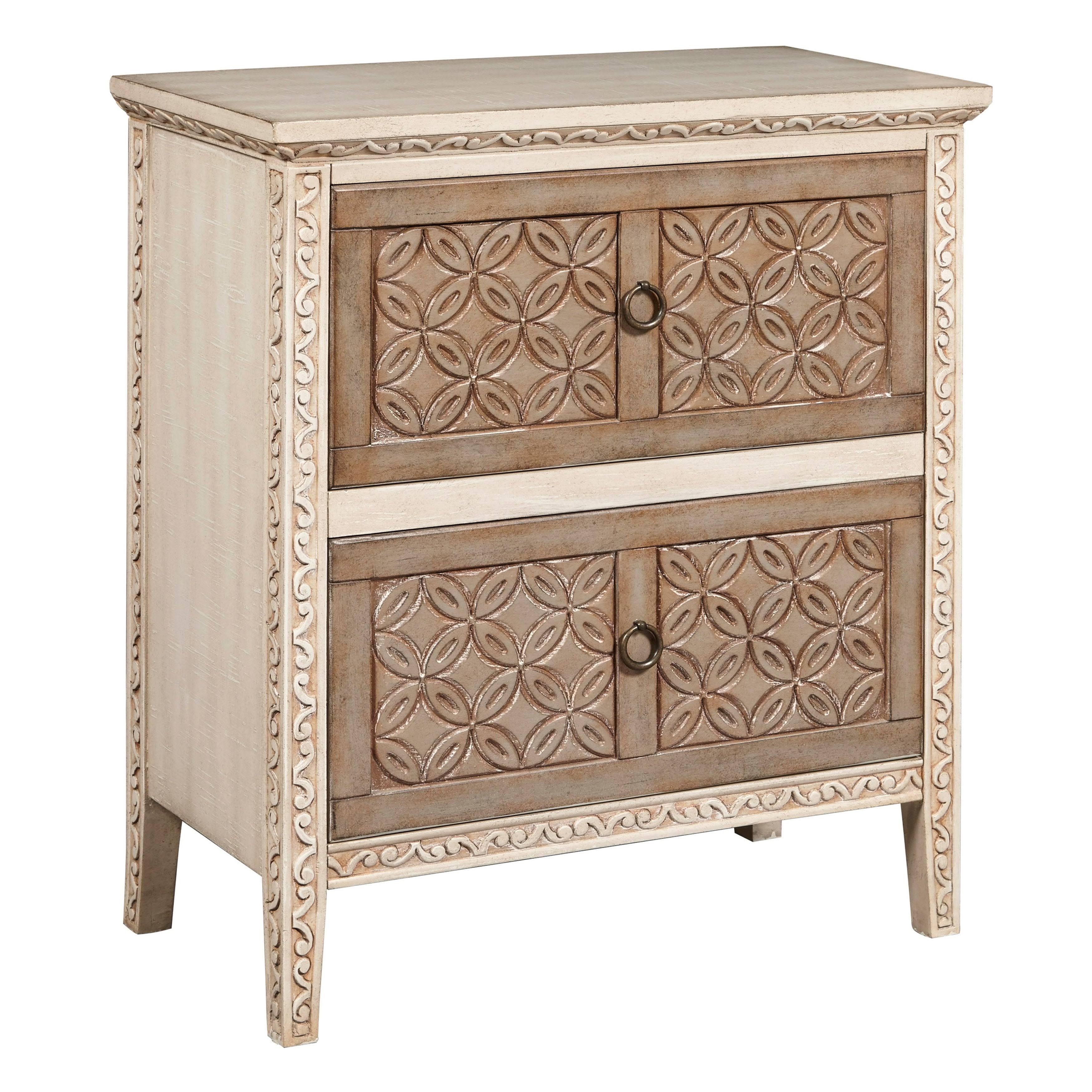Two Tone Carved Front Accent Chest