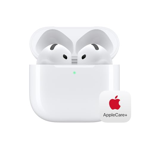 Apple AirPods 4 Wireless Earbuds, Bluetooth Headphones, Personalized Spatial Audio, Sweat and Water Resistant, USB-C Charging Case, H2 Chip