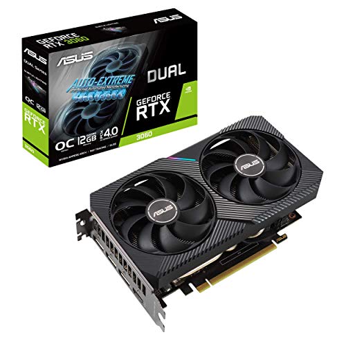 ASUS Dual NVIDIA GeForce RTX 3060 OC Edition Gaming Graphics Card (PCIe 4.0, 12GB GDDR6 Memory, HDMI 2.1, DisplayPort 1.4a, 2-Slot Design