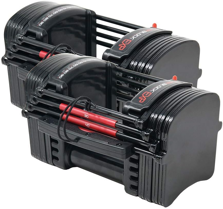 PowerBlock EXP Adjustable Dumbbells, Sold in Pairs, Stage 1, 5-50 Lb. Dumbbells, Durable Steel Build, Innovative Workout Equipment