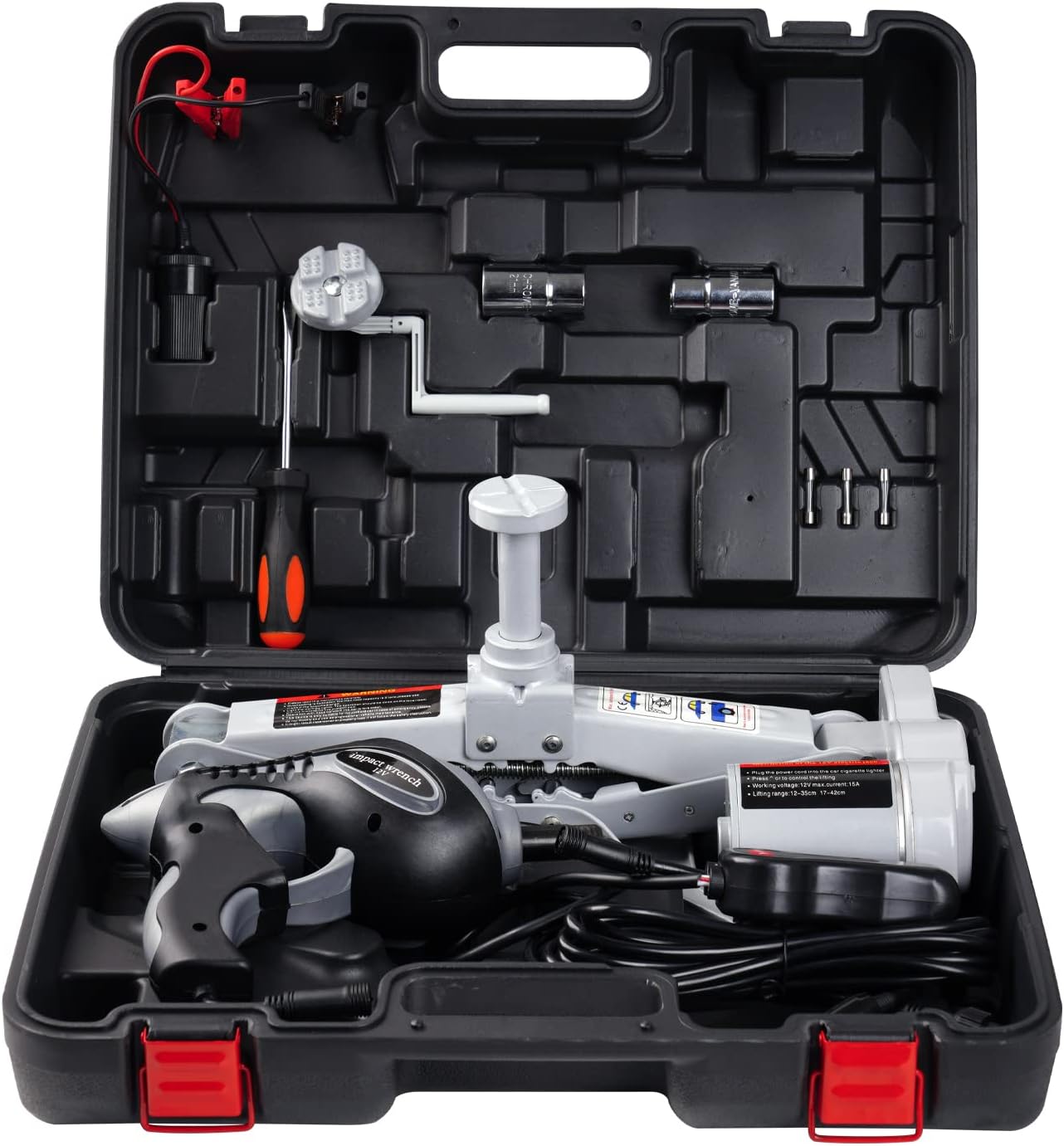 FEANISIFEI Electric Car Jack Kit 3 Ton 12V Electric Car Jack with Impact Wrench Electric Jack for Car SUV Car Emergency Repair Kit