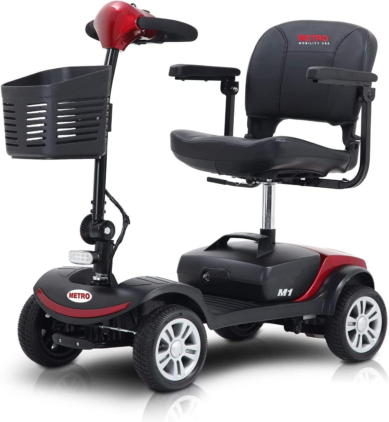 Folding Mobility Scooter for Seniors 4 Wheel Scooter for Adults Electric Medical Scooter Compact for Travel - Electric Powered Wheelchair Device