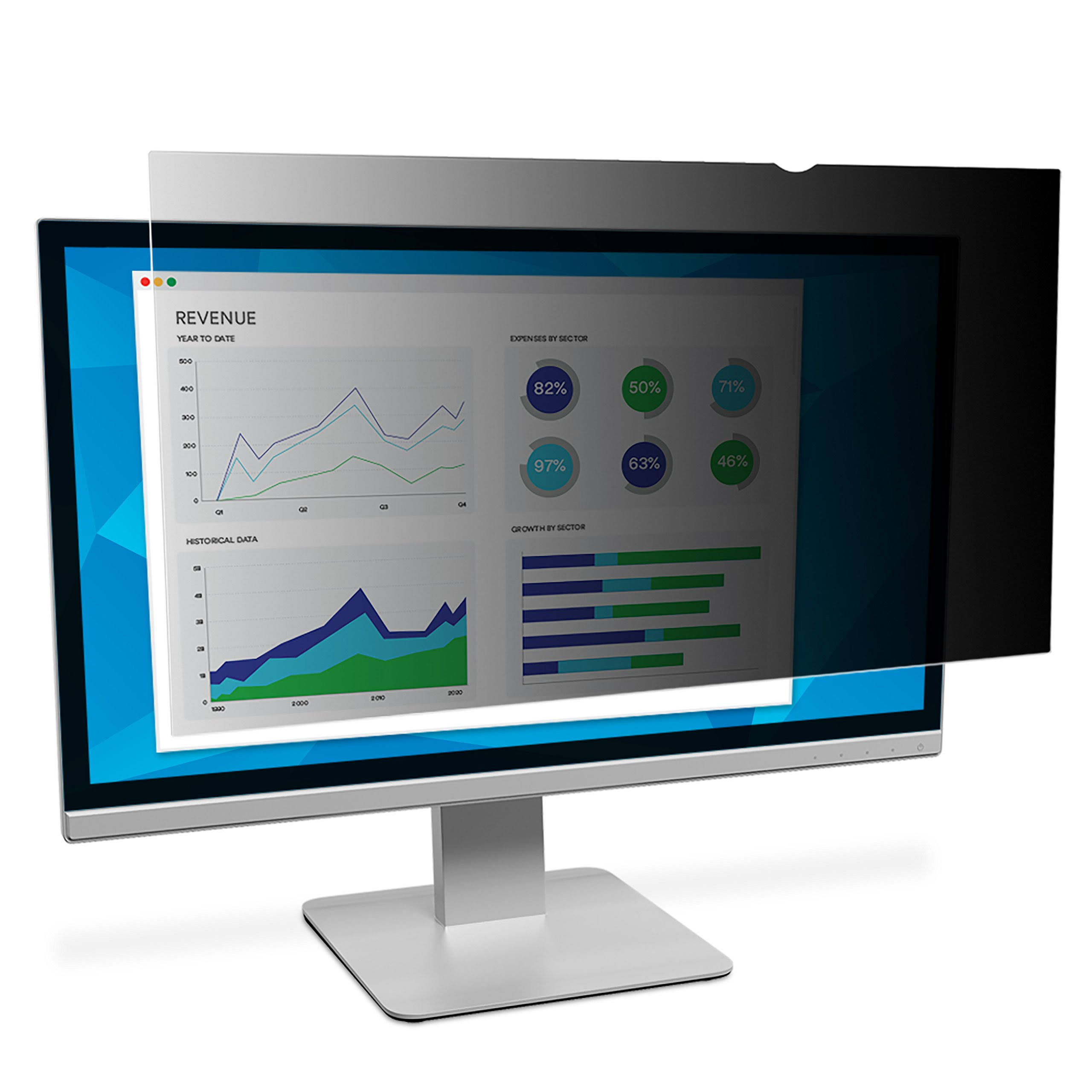 3M Privacy Filter for 24 inch Widescreen Monitor, Reversable Gloss/Matte, Reduces Blue Light, Screen Protection, 16:9 Aspect Rat