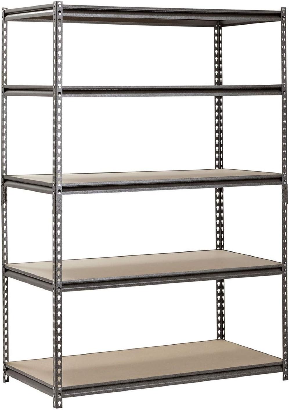 Muscle Rack 5-Shelf Steel Shelving, Silver-Vein, 24 D x 48 W x 72 H