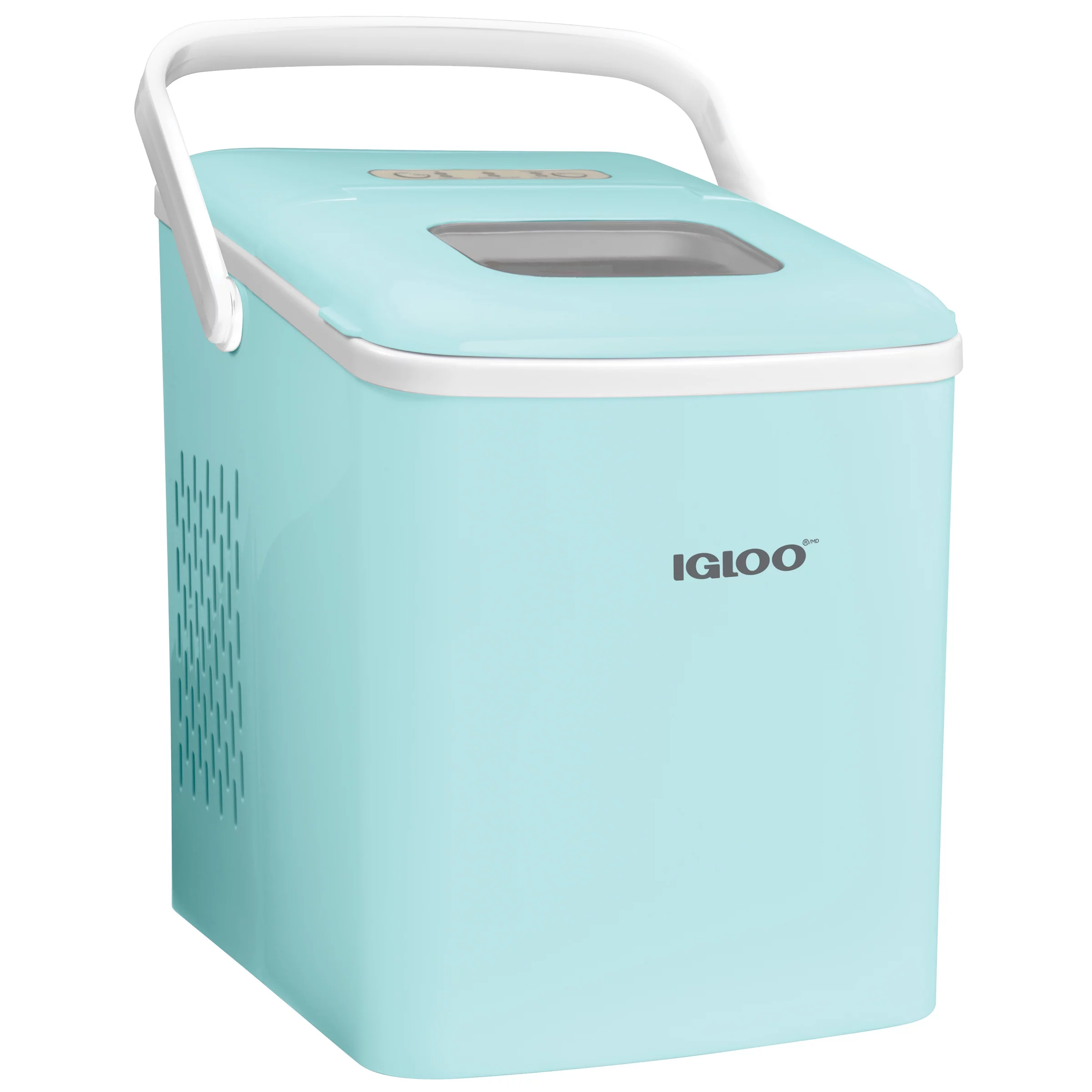 Igloo IGLICEB26HNAQ 26-Pound Automatic Self-Cleaning Portable Countertop Ice Maker Machine With Handle, Aqua