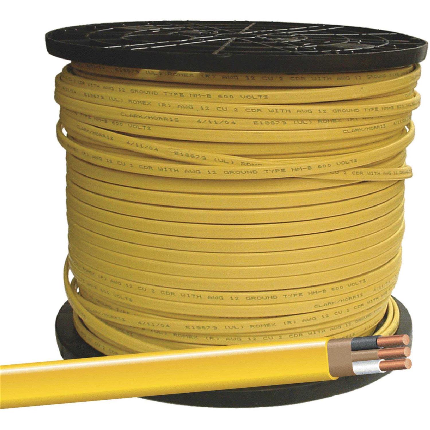 Romex 1000 ft. 12-2 Solid Yellow NMW/G Wire 28828201 – 1 Each