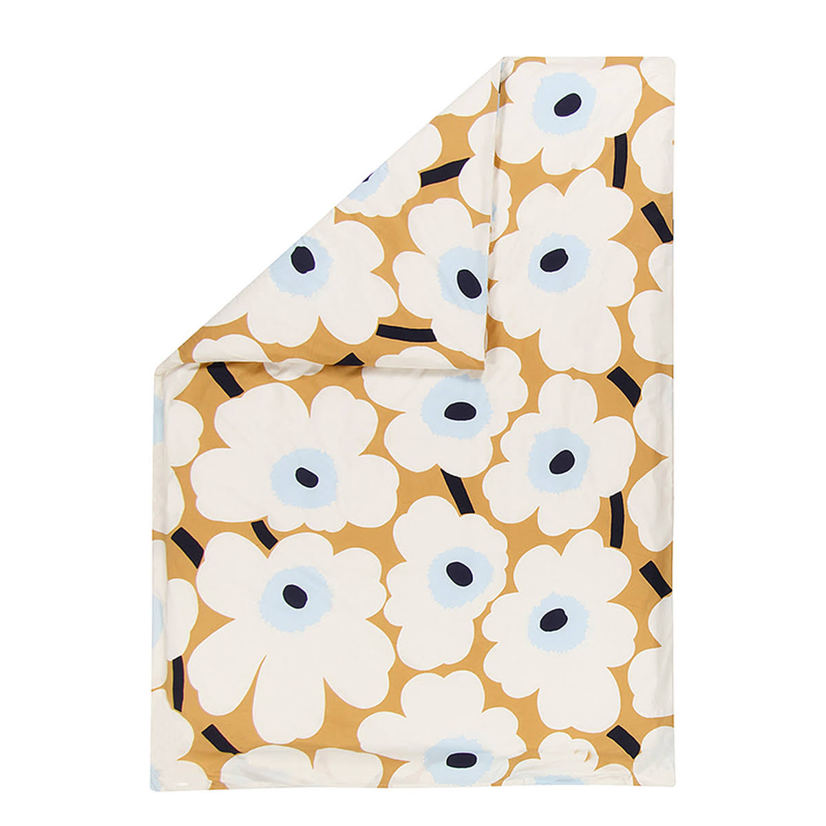 Marimekko - Unikko Duvet Cover - Beige/Ecru/Blue - Single