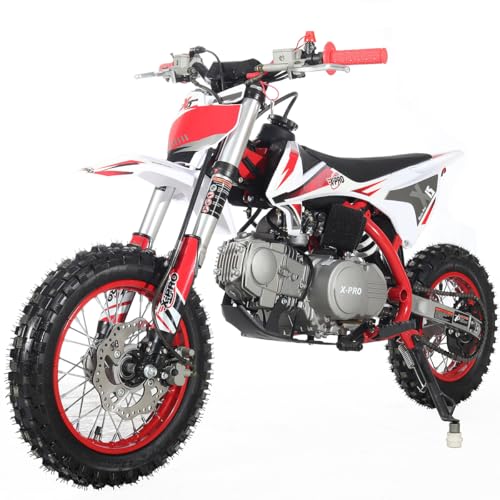 X-PRO X15 110cc Zongshen Brand Engine Dirt Bike with Semi-Automatic Transmission, Kick Start,12"/10" Wheels! (Black)