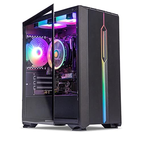 MXZ Gaming Desktop PC Computer I3 13100F, RTX3060，16G DDR4, NVME 500GB SSD, 6 RBG Fans, Windows 11 Pro Ready to use (I3 13100F| RTX3060)