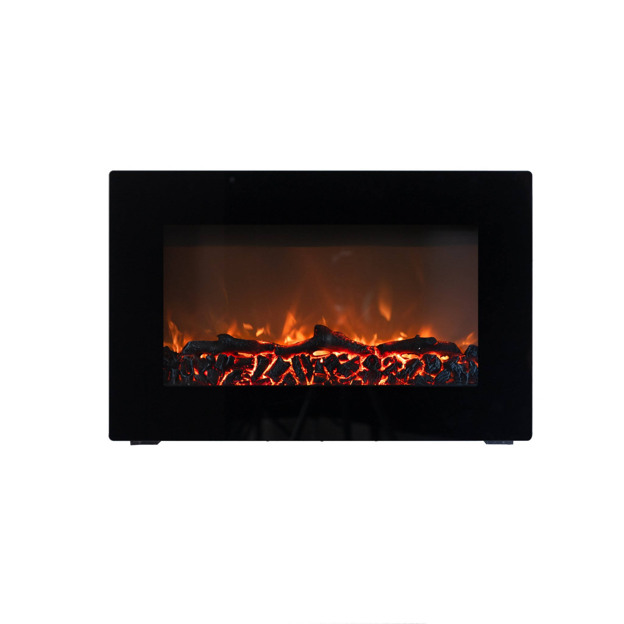 Fire Sense - Wall-Mounted Electric Fireplace - Black - Megean