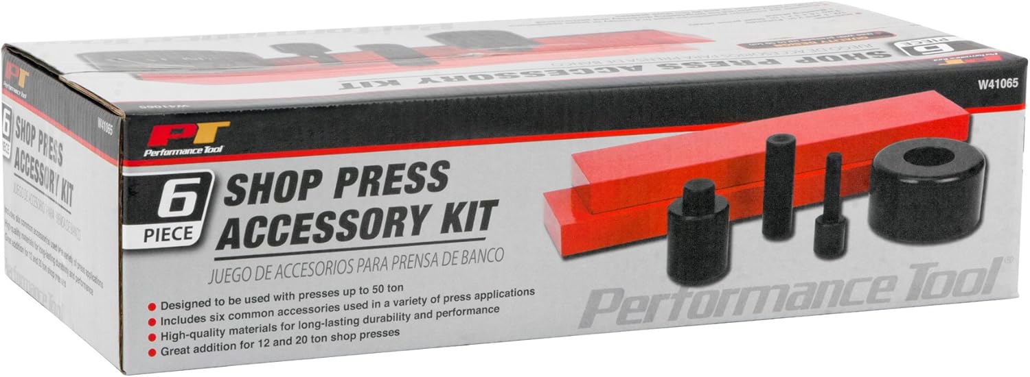 Performance Tool W41065 6-Piece Shop Press Accessory Kit for Presses Up to 50-ton Pack of 2