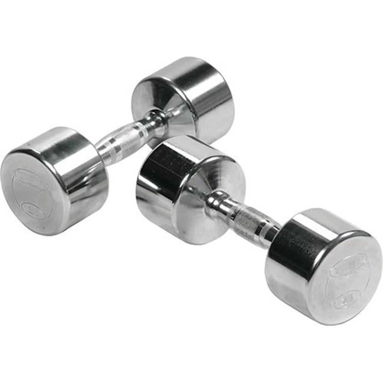 York Barbell 33034 Solid Steel Professional Chrome Dumbbell with Ergo Grip - 45 lbs