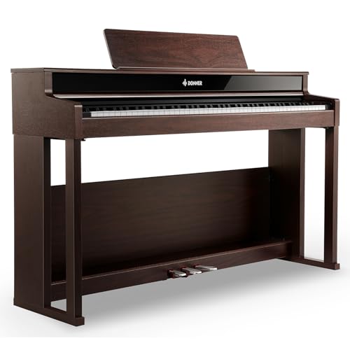 Donner DDP-300 Digital Piano with 88 Graded Hammer Action Weighted Keys, Record, Bluetooth, 10 Voices, 4 Reverb, Speakers