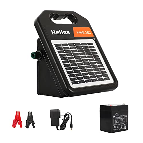 10 Miles Solar Electric Fence Charger with Day or Night Mode, 0.11 Joule Portable Solar Fence Charger for Livestock