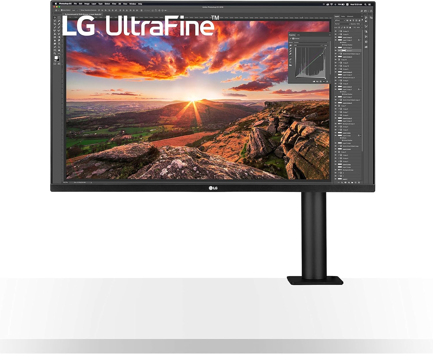 LG 32UN880-B 32" UltraFine Display Ergo UHD 4K IPS Display with HDR 10 Compatibility and USB Type-C Connectivity, Black