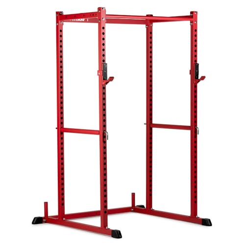 Titan Fitness T-2 Series Short Power Rack, Skinny Pull Up Bar, Pin and Pipe Safeties, Standard J-Hooks