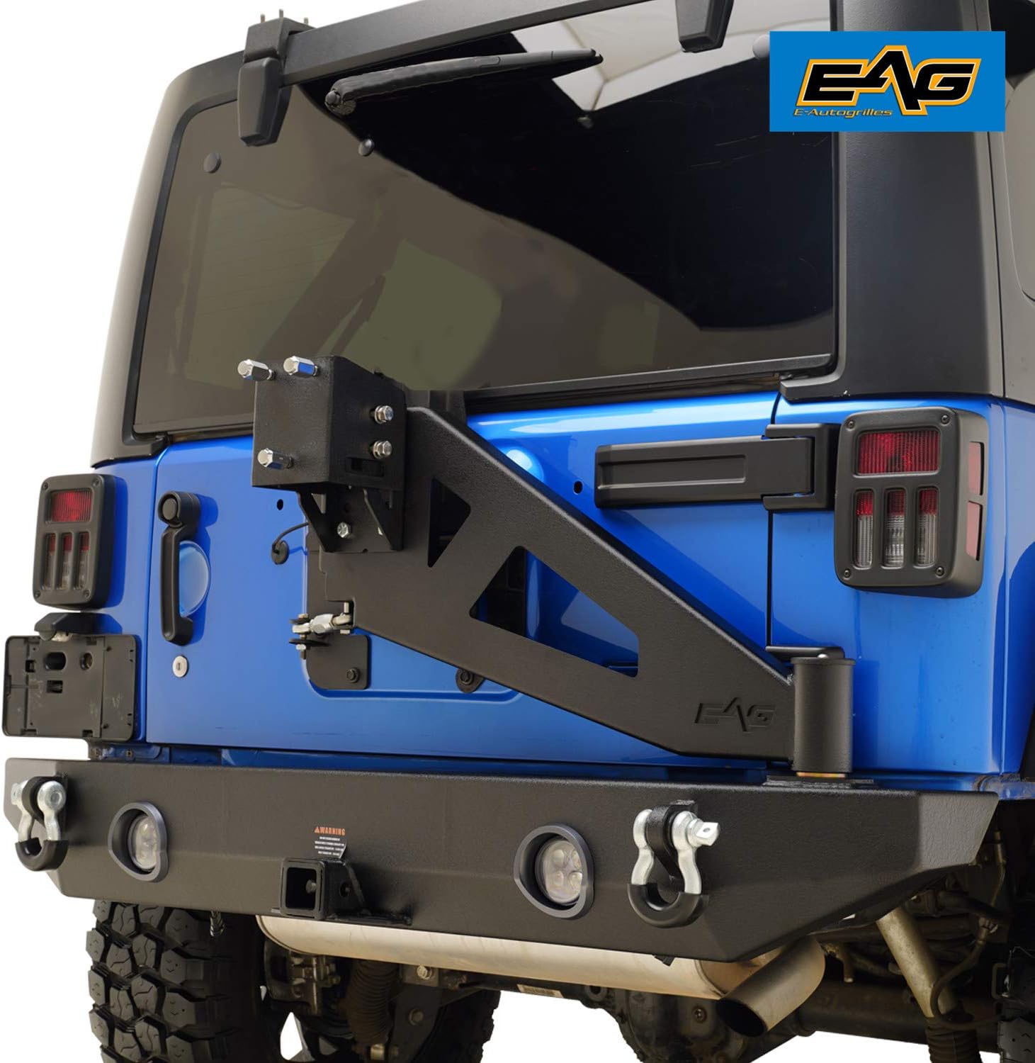 EAG Rear LED Bumper with Tire Carrier W/Linkage Fit for 07-18 Wrangler JK