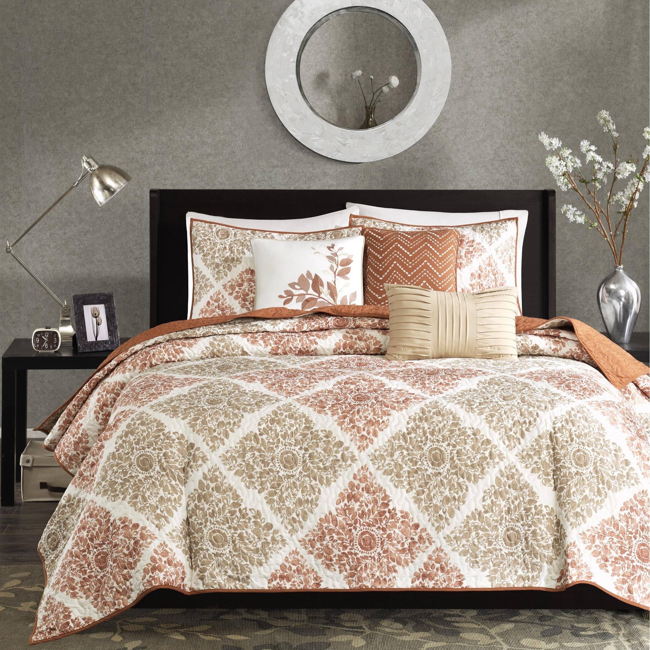 Madison Park Claire King/Cal King 6 Piece Quilted Coverlet Set