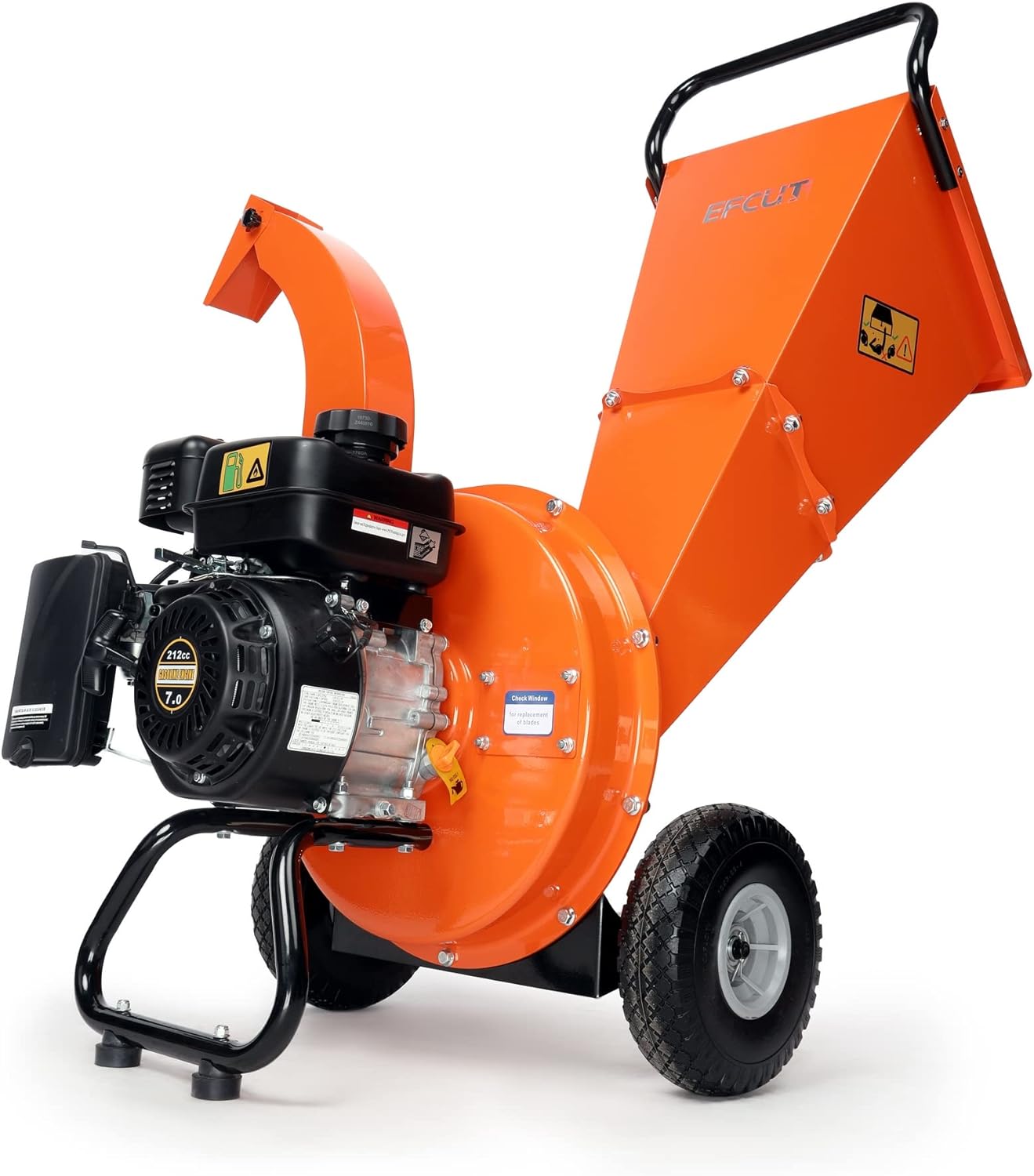 EFCUT C30 Wood Chipper Shredder Mulcher 7 HP 212cc Heavy Duty Engine Gas Powered 3 inch Max Wood Diameter Capacity 20:1 Reduction Ratio 1-Year