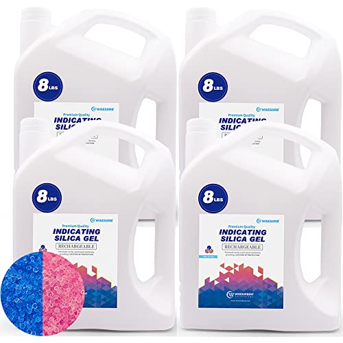 Wisesorb Indicating Silica Gel Beads (Blue to Pink), Reusable Dessicant Dehumidifiers Desiccant Moisture Absorbers