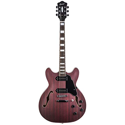 GROTE Electric Guitar Semi-Hollow Body Guitar matte finished P90 (Grey)