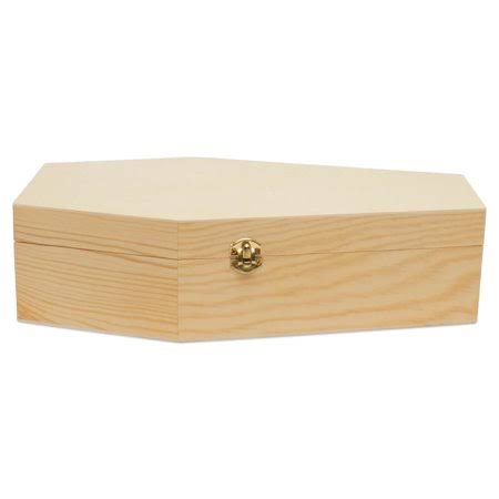 Large Halloween Coffin Box, 12 inch, Pack of 50, Unfinished Wood, Use As Halloween dcor and Halloween Crafts, Pet Casket, Coffin