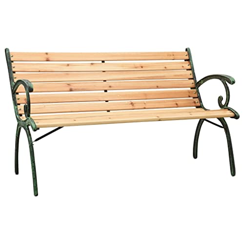 Patio Benches Patio Bench 48.4" Cast Iron and Solid Firwood