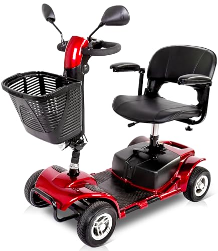 Mobility-Scooters-for-Adults, Powered Mobility Scooter Seniors, All Terrain Motorized Scooter with Seat, Folding Power Wheelchair